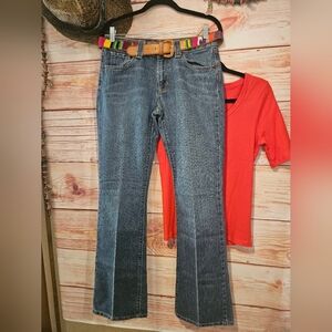 LIKE NEW "CURVY LOW RISE GAP" DRESS BOOTCUT JEANS! 6 LONG